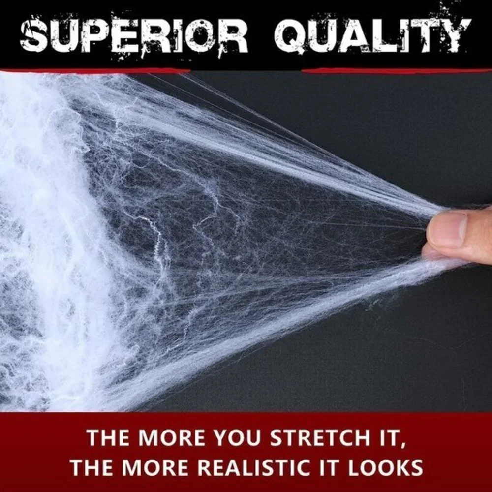 900 Spider‎ Webs Super Stretch Cobwebs for Halloween Indoor and Outdoor Party